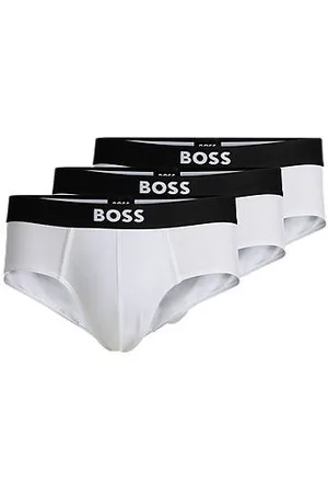 HUGO BOSS Pakke med tre par underbukser i bomuld med stræk og logolinning