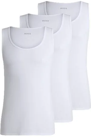 HUGO BOSS Pakke med tre tanktoppe i bomuld med broderede logoer