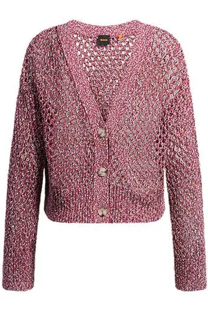 HUGO BOSS Vendbar cardigan med hulmønster