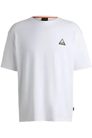 HUGO BOSS T-shirt med relaxed fit i bomuld med logomærke
