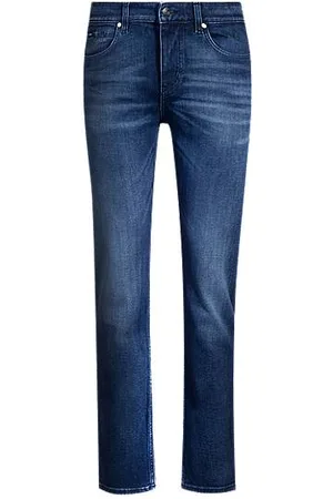 HUGO BOSS Delaware-jeans med slim fit i mørkeblå denim med stræk