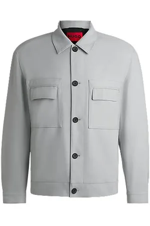 HUGO BOSS Jakke med moderne fit i twill med stræk