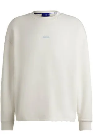 HUGO BOSS Sweatshirt i bomuldsfrotté med logoprint