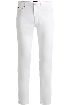 HUGO BOSS Delaware-jeans med slim fit i hvid denim med stræk