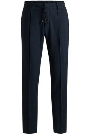 HUGO BOSS Bukser med slim fit i bæk og bølge-stof i en ny uldblanding