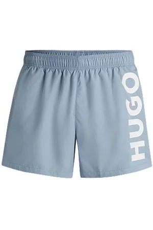 HUGO BOSS Hurtigtørrende badeshorts med lodret logoprint
