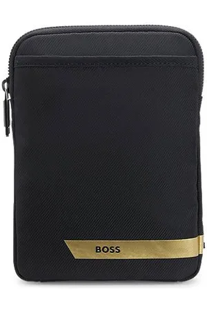 HUGO BOSS Pengekat i mønstret stof med stribe og logo