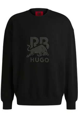 HUGO BOSS X RB-sweatshirt i sweatstof af bomuld med diskret kulfiberlogo