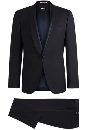 HUGO BOSS Smoking i uldblanding med detaljer i silkeblanding