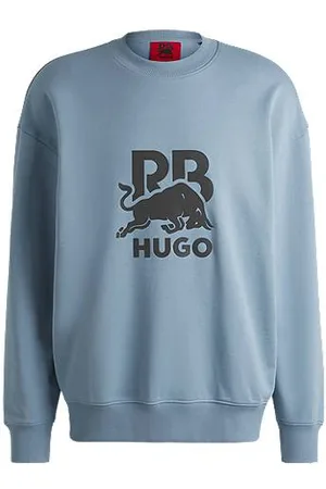 HUGO BOSS X RB-sweatshirt i sweatstof af bomuld med diskret kulfiberlogo