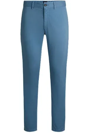 HUGO BOSS Slim fit chinos i bomuldssatin med stræk