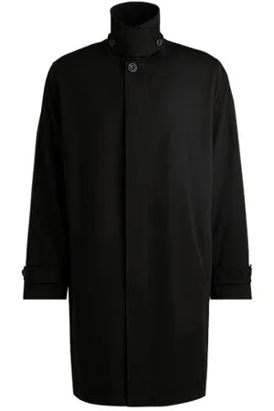 HUGO BOSS Regular fit frakke i vandskyende gabardine