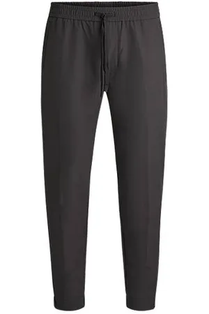 HUGO BOSS Tapered fit bukser i vandskyende stof med stræk