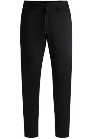 HUGO BOSS Slim fit bukser i jersey med performance-stof med stræk
