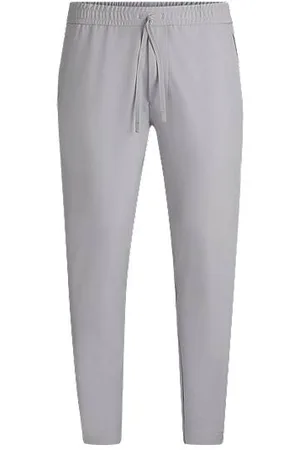 HUGO BOSS Tapered fit bukser i vandskyende stof med stræk