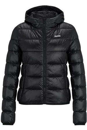 HUGO BOSS Vandskyende dunjakke med kontrastlogo