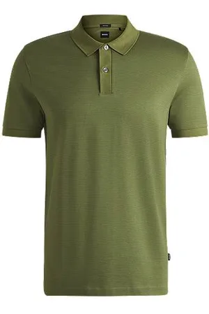 HUGO BOSS Poloshirt i merceriseret bomuld med mikromønster