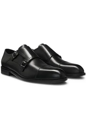 HUGO BOSS Munkesko i læder med dobbeltrem