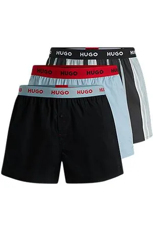 HUGO BOSS Pakke med tre par boxershorts i bomuld med logolinning