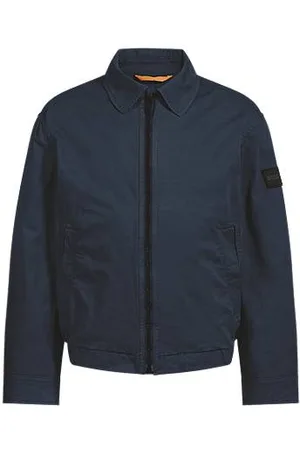 HUGO BOSS Jakke med relaxed fit i bomuldstwill med stræk