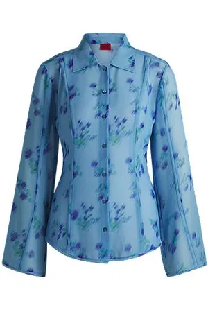 HUGO BOSS Slim fit bluse med blomsterprint