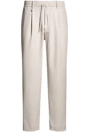 HUGO BOSS Tapered fit bukser i vandskyende stof med stræk
