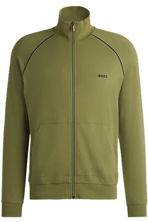 HUGO BOSS Regular fit jakke i bomuldsjersey med stræk og broderet logo
