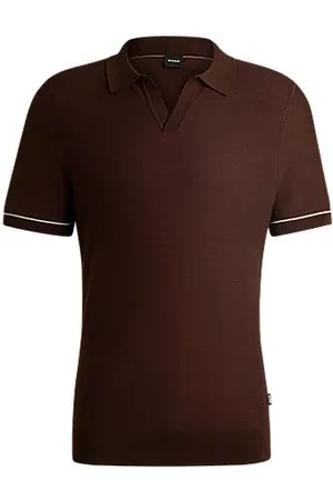 HUGO BOSS Sweater i bomuldsblanding med Johnny-krave