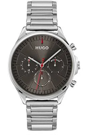HUGO BOSS Sølvfarvet ur med grå urskive