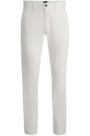 HUGO BOSS Slim fit chinos i bomuldssatin med stræk