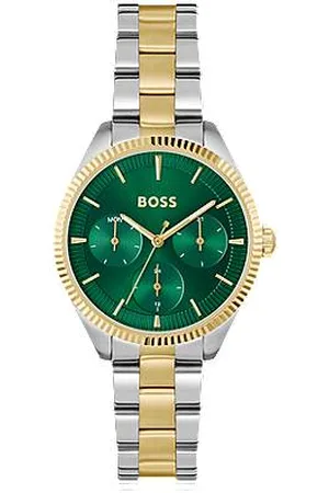 HUGO BOSS Tofarvet ur med riflet urkrans