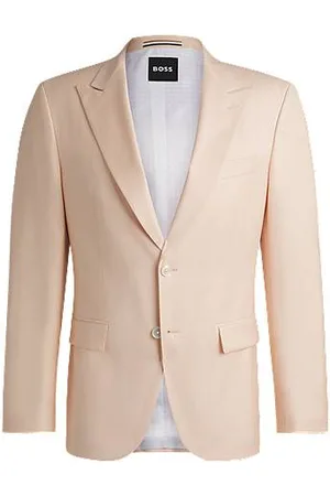 HUGO BOSS Blazer med slim fit af uldblanding med satinvævning