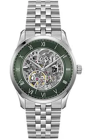 HUGO BOSS Automatisk ur i rustfrit stål med blottet urskive
