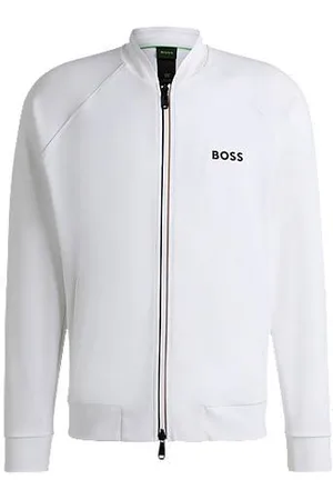 HUGO BOSS Sweatshirt med logo og regular fit i gabardine med stræk