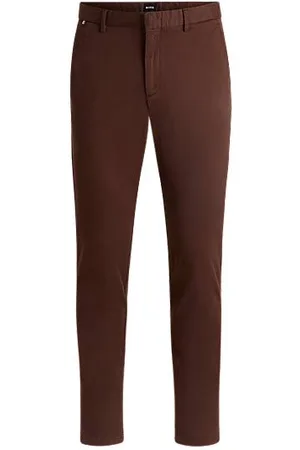 HUGO BOSS Slim fit chinos med i bomuldsgabardine med stræk