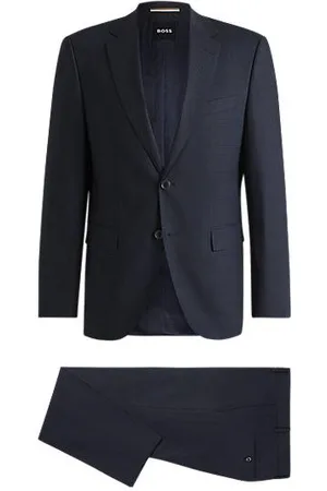 HUGO BOSS Ternet jakkesæt med regular fit i en blanding med ny uld