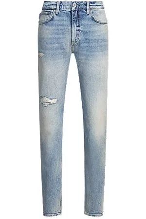 HUGO BOSS Slim fit jeans i denim med stræk i en mellemblå farvetone
