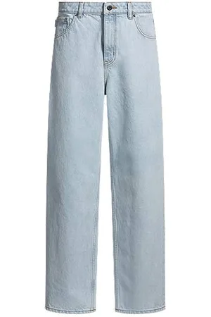 HUGO BOSS Jeans med relaxed fit i blå denim