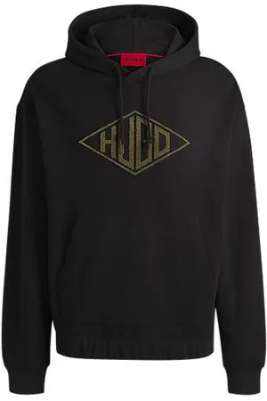 HUGO BOSS Hættetrøje i bomuldsfrotté med broderet logo
