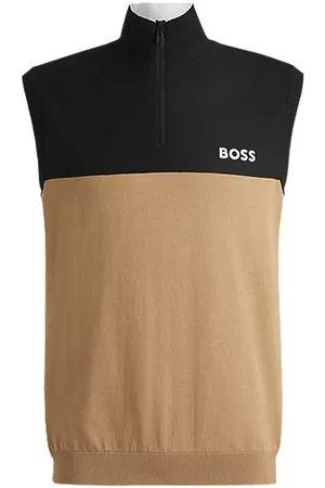 HUGO BOSS Træningssweater uden ærmer i stof med stræk og logografik
