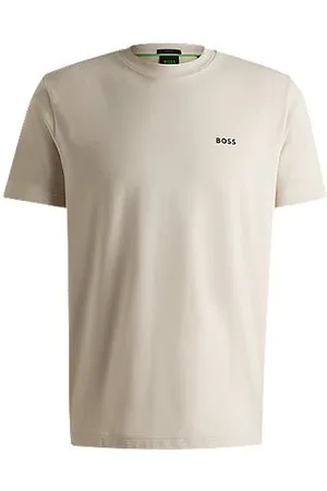 HUGO BOSS Regular fit T-shirt i bomuld med stræk og logo i kontrastfarve