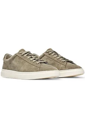 HUGO BOSS Sneakers i ruskind med ydersål i gummi