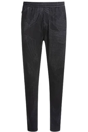 HUGO BOSS Tracksuit-bukser med mønster og stof med firevejsstræk
