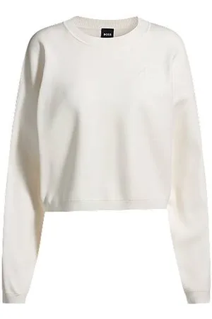 HUGO BOSS Rundhalset sweater med dobbelt B-monogram