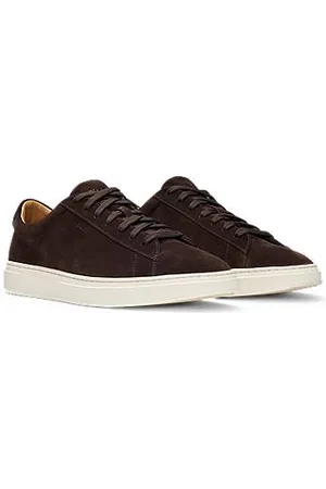 HUGO BOSS Sneakers i ruskind med ydersål i gummi