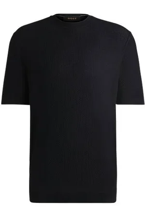 HUGO BOSS Silkesweater med strikket struktur