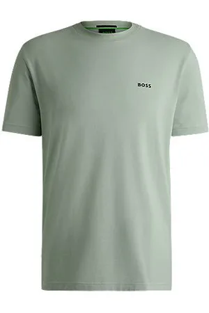 HUGO BOSS Regular fit T-shirt i bomuld med stræk og logo i kontrastfarve