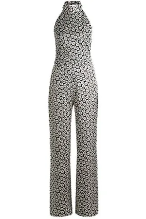 HUGO BOSS Jumpsuit med margueritprint og halterneck samt slids i kanterne