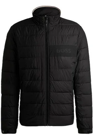 HUGO BOSS Vandskyende jakke med regular fit og logodetalje
