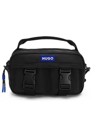 HUGO BOSS Skuldertaske med blåt logomærkat